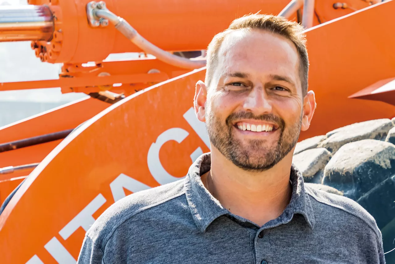 Vice President Justin Brown also operates wheel loader.