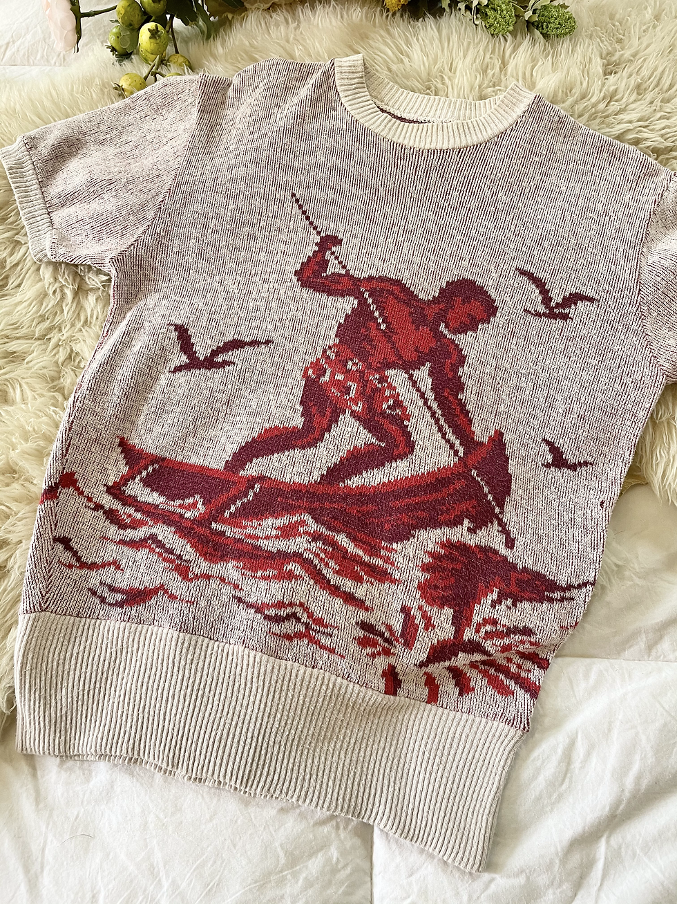 Thumbnail: '40s/Early '50s Picture Cable Knit Men’s Pull-Over T-Shirt