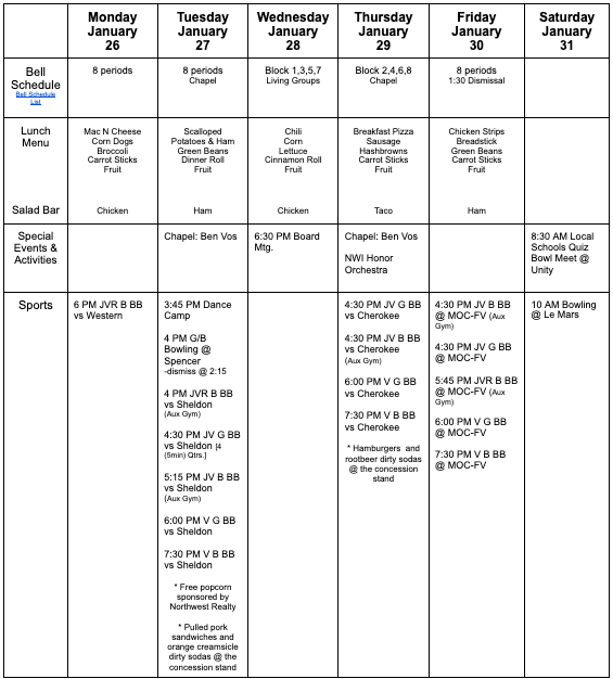 The Weekly Knightline January 26-31