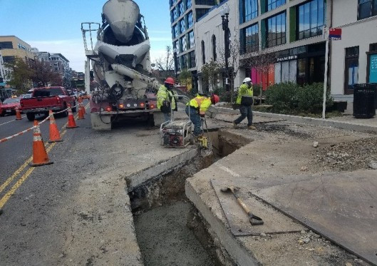 Vibrator used during encasement of PVC conduit