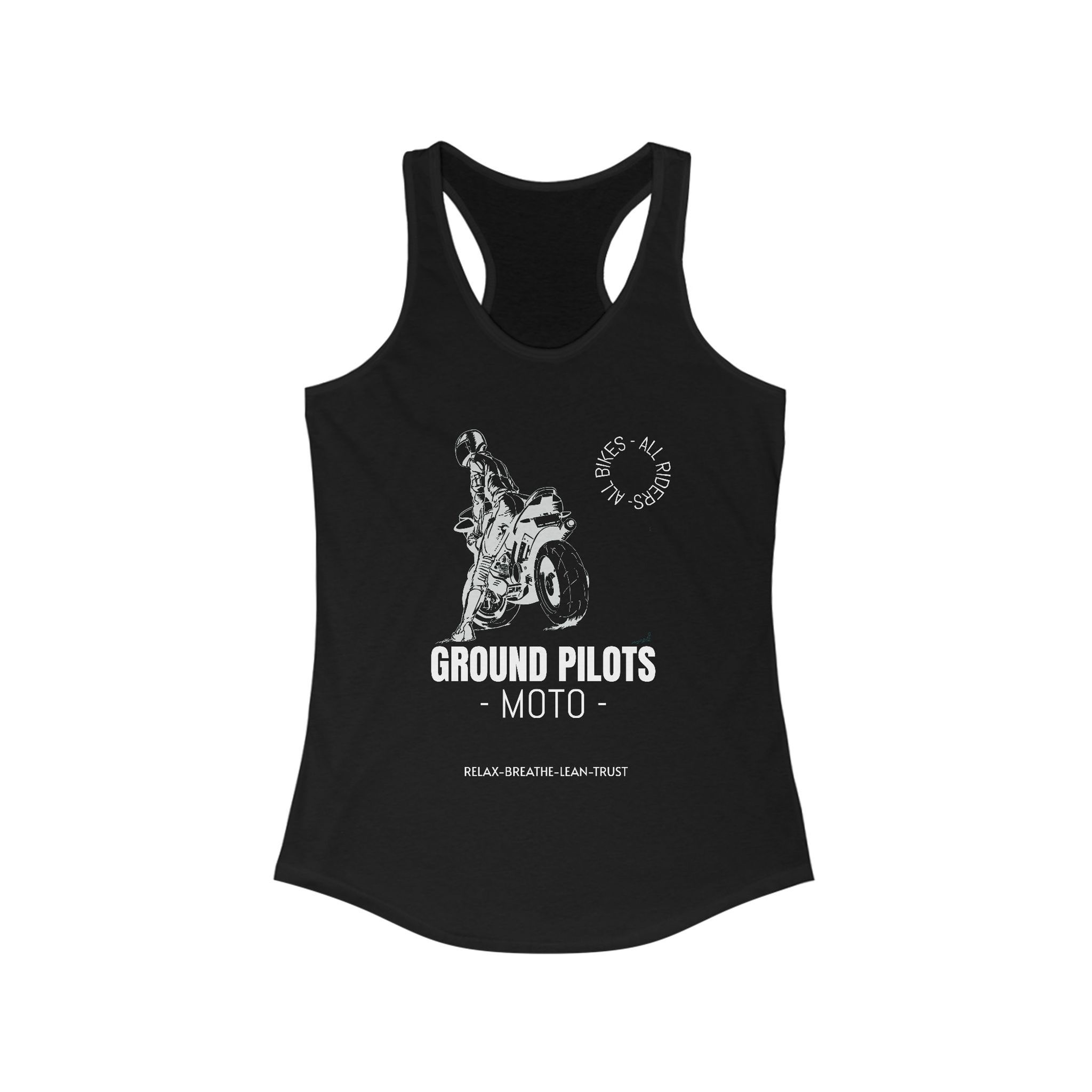 Ground Pilots Moto Women's Racerback Tank - Perfect for Motorbike Enthusiasts