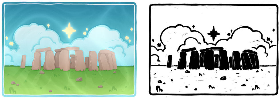 Stonehenge Illustration & Book Page