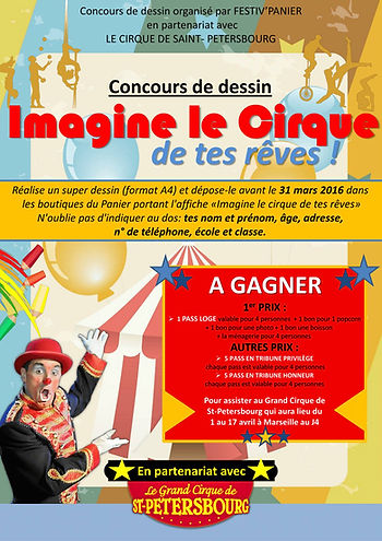 Affiche du concours de dessin "Imagine le cirque de tes rêves"