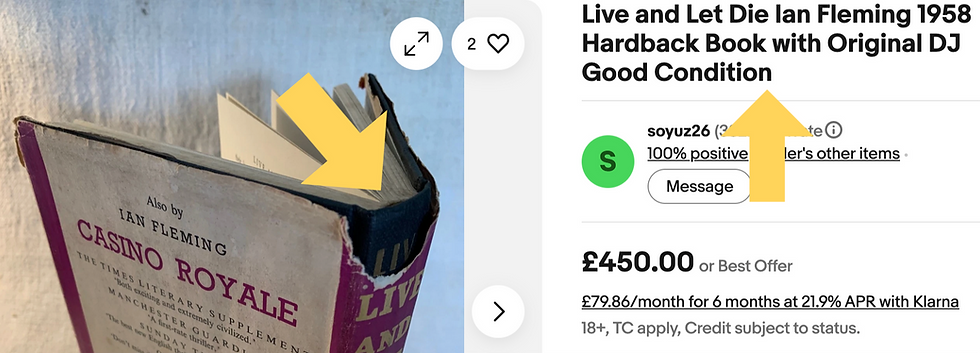 Above: Would you call a book with part of the DJ spine missing as 'good condition'?