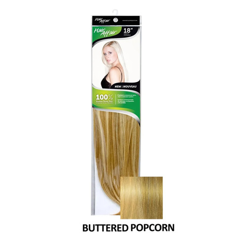 Hair Affair 8Piece Professional ClipIn Extension Buttered Popcorn