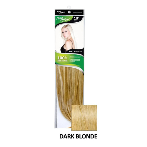Hair Affair 8Piece Professional ClipIn Extension Dark Blonde