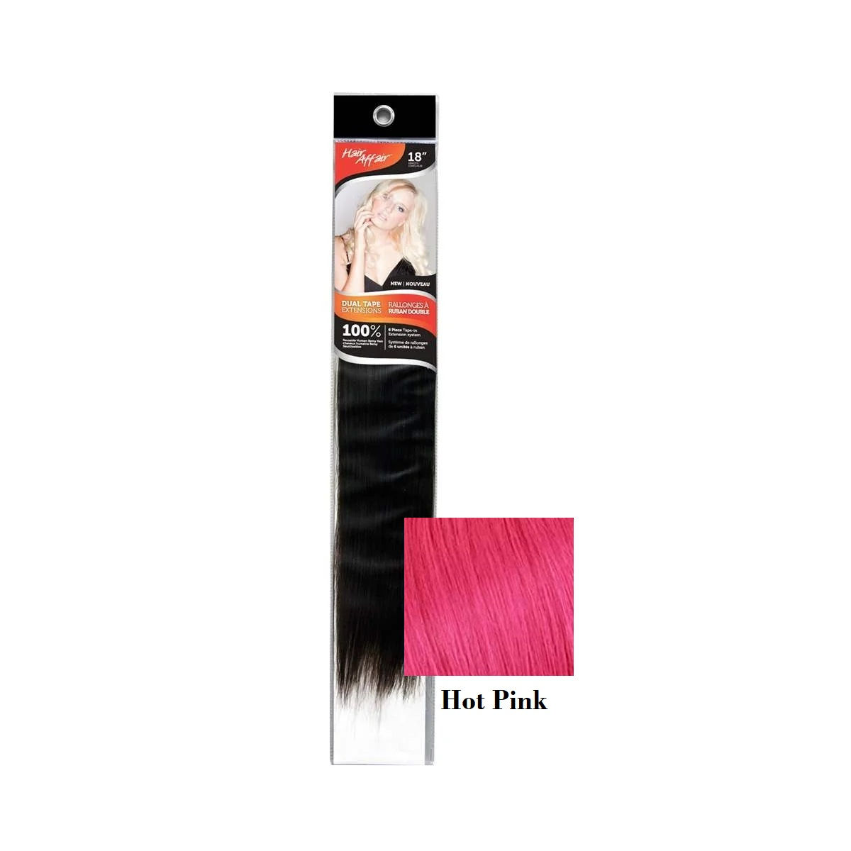 Hair Affair | 6 Piece Dual-Tape Extensions - Hot Pink