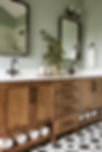 Wood Cabinets with Black cabinet pulls