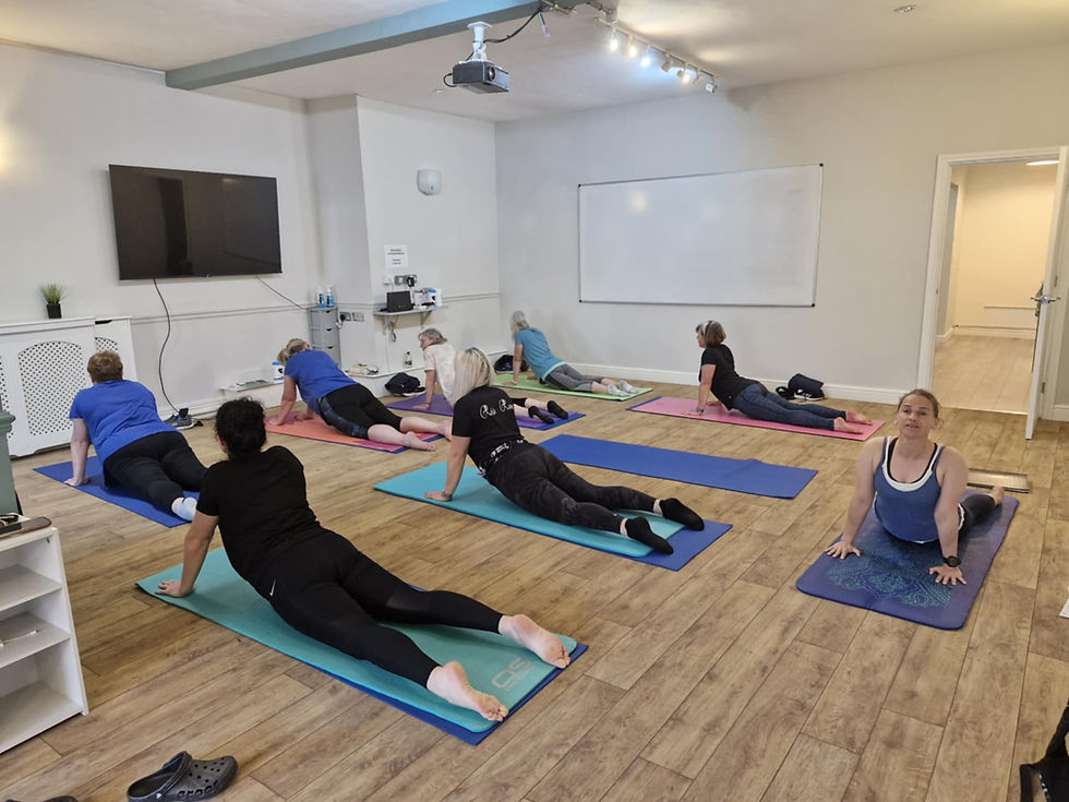 Women taking a yoga session