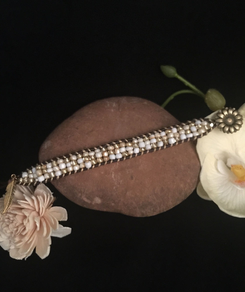 Thumbnail: Triple Row Leather Bracelet