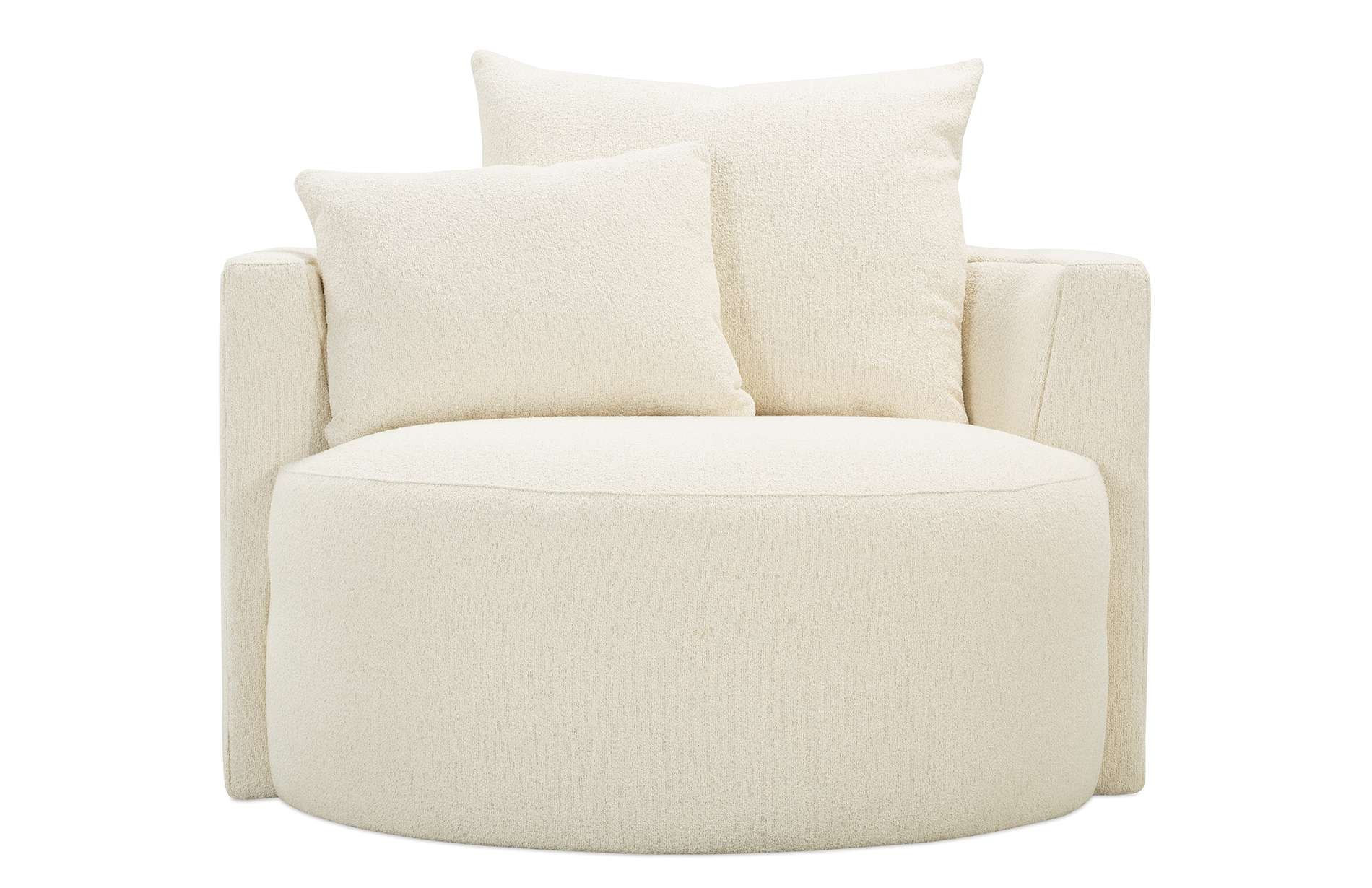 Lea Swivel Chair in White Denim