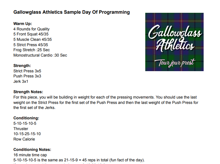 Thumbnail: Gallowglass Athletics - Gym Programming