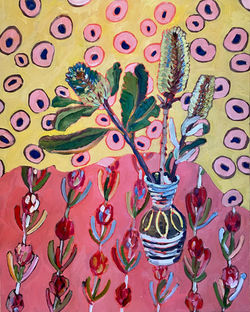 Green Banksia on Pink