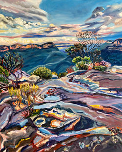 Blue Settling on the Rocks at Landslide