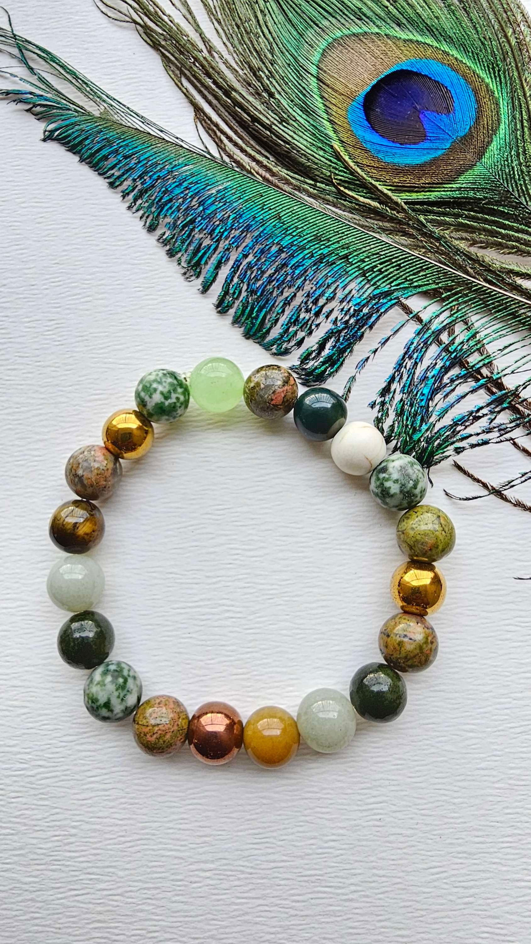::Earth Tone Mixed Gemstones Bracelet::
