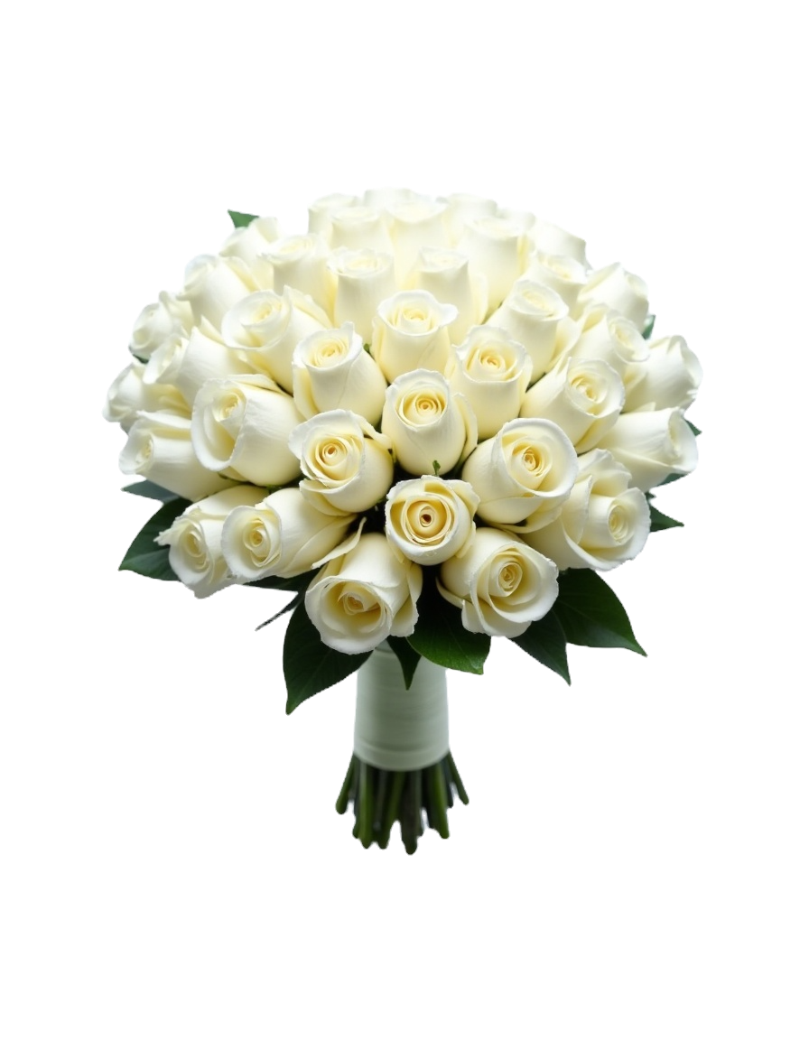 Weißer Rosenstrauß für Hochzeit