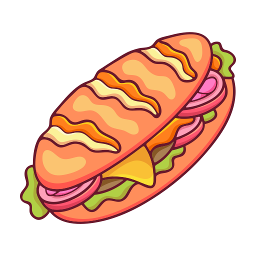 Delicious sandwich with cheese, lettuce, and onions