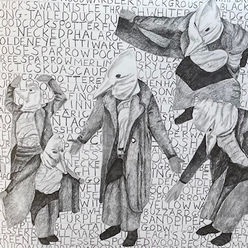 Drawing of woman dressed as bird
