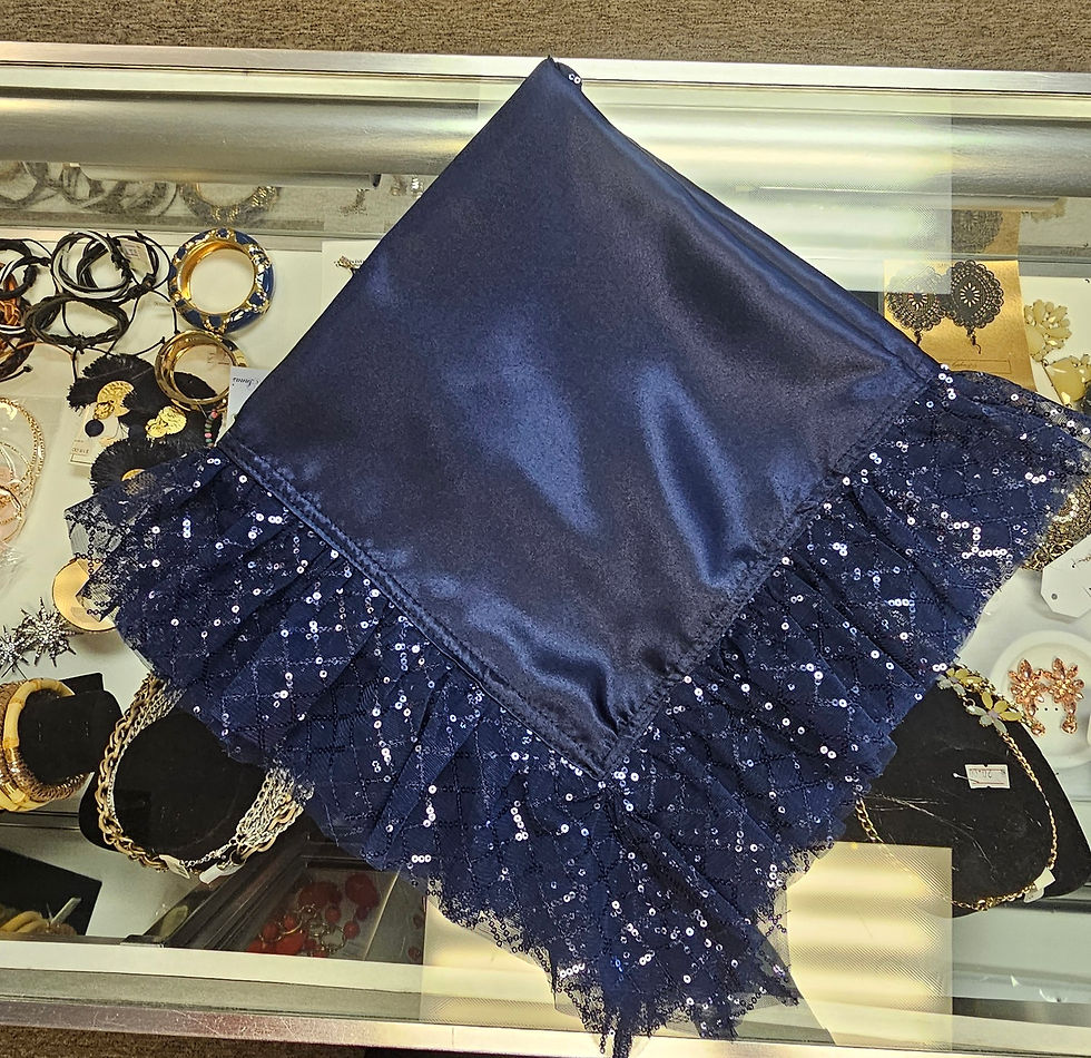 Thumbnail: Bishop Collection Satin Blue Ruffle 