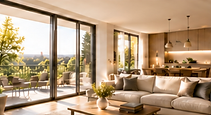 Innenraum einer Wohnung mit Balkon