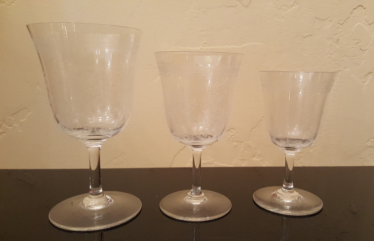 Set of 22Lafayette Baccarat crystal glasses