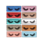 False Eyelashes Wispy 18mm Natural 3D Faux Mink Lashes Pack 10 Pairs 10 Styles Mixed Soft