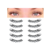 KSYOO Cat Eye Lashes Wispy Natural Look, D Curl 8-15mm Clear Band 3D Natural False Eyelash