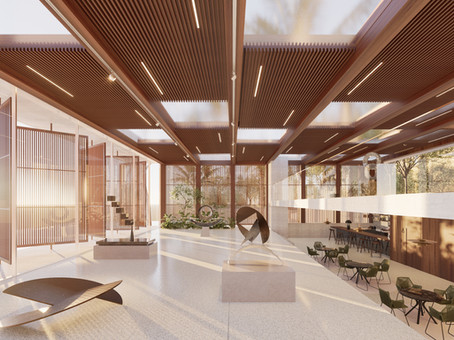 Exhibition space architecture using wood.