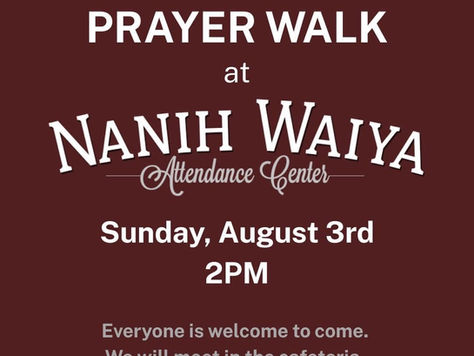 Nanih Waiya Community Announces Prayer Walk Ahead of School's Start