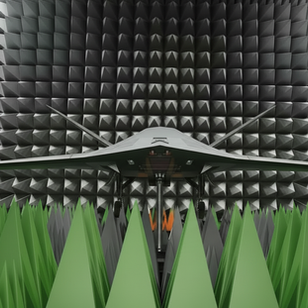 UAV drone in Pulsaart by AGC anechoic chamber during antenna measurements