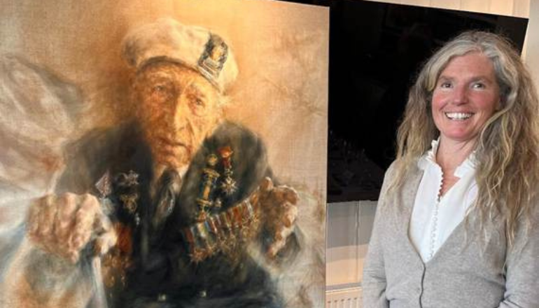 Isle Of Wight WW2 Veteran Honoured In Portrait By Local Artist