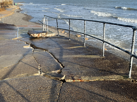 Seaview Slipway Closed After Coastal Defence Wall Failure