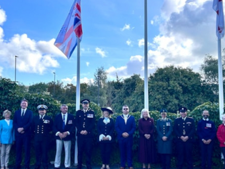 Isle Of Wight Marks 999 Day with Flag Raising Ceremony