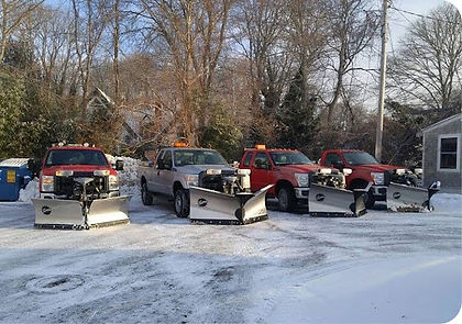 Snow plowing crew