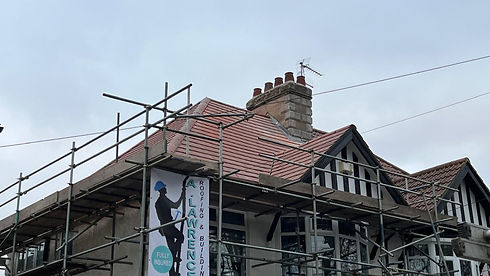 house exterior with scaffolding