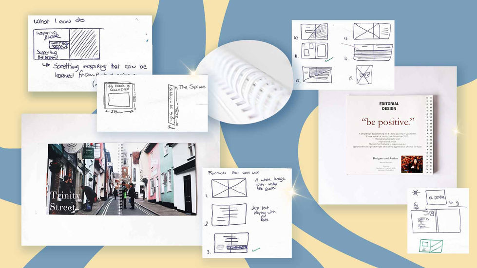 Collage of sketches and planning.