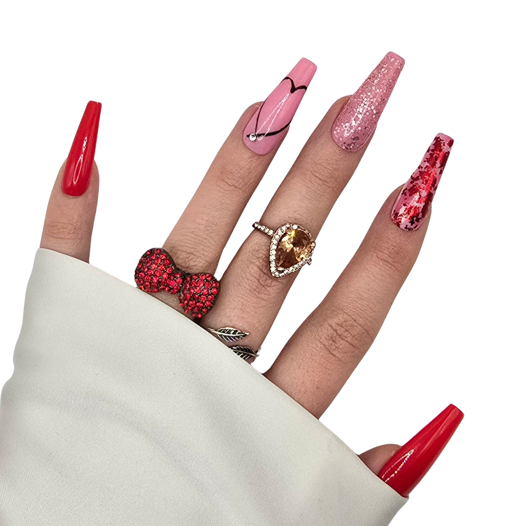 No. 149 Valentine - XL Coffin - Rood Roze Heart