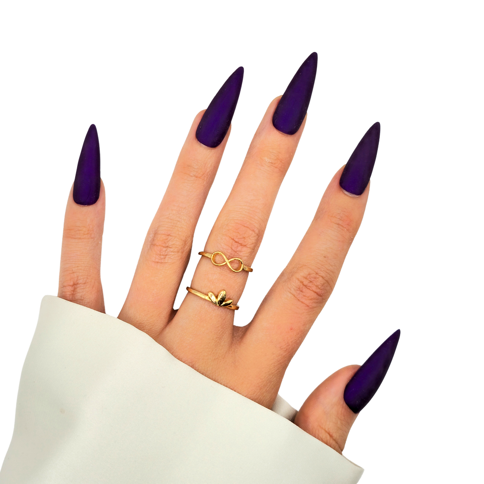 Thumbnail: B-277 - XL Stiletto - Matte Donkerpaars - Basics