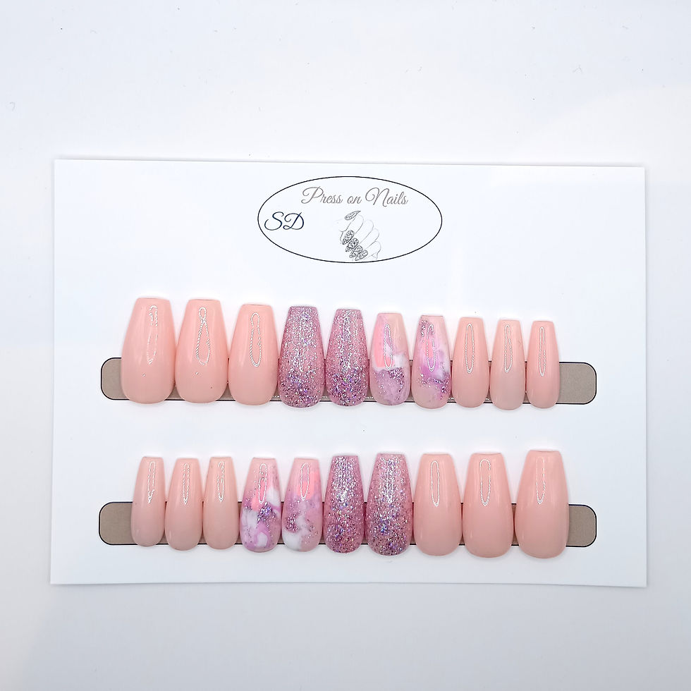 Thumbnail: B-140 - Lang Coffin - Nude Roze Marble  - Basics