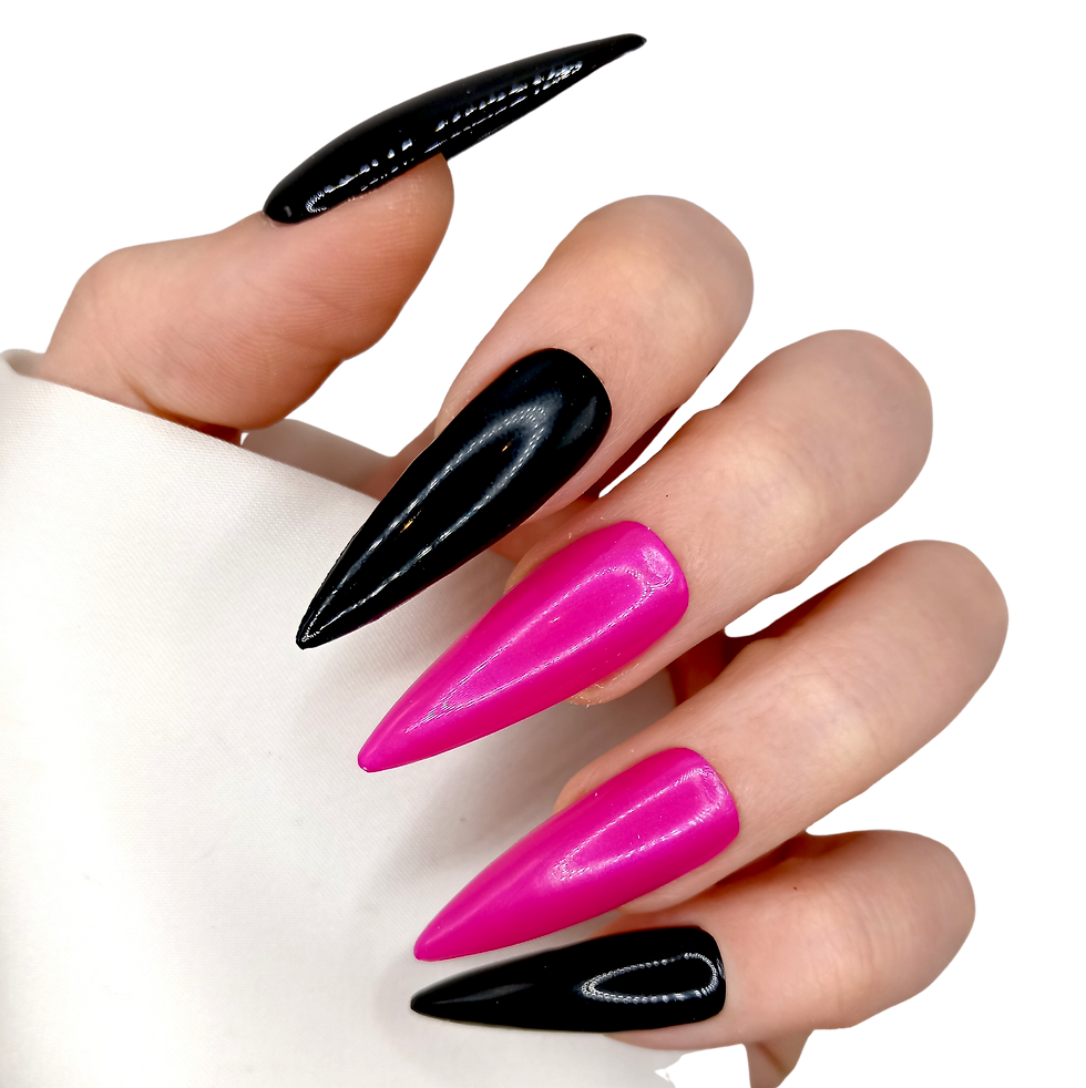 Thumbnail: B-242 - XL Stiletto - Zwart Roze - Basics