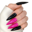 Thumbnail: B-242 - XL Stiletto - Zwart Roze - Basics