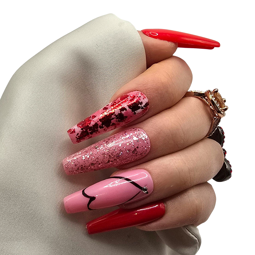 Thumbnail: No. 149 Valentine - XL Coffin - Rood Roze Heart
