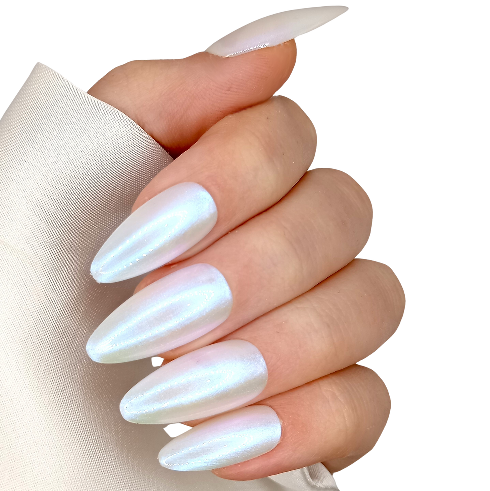 Thumbnail: B-109 - Lang Stiletto - Wit Blauw Aurora - Basics