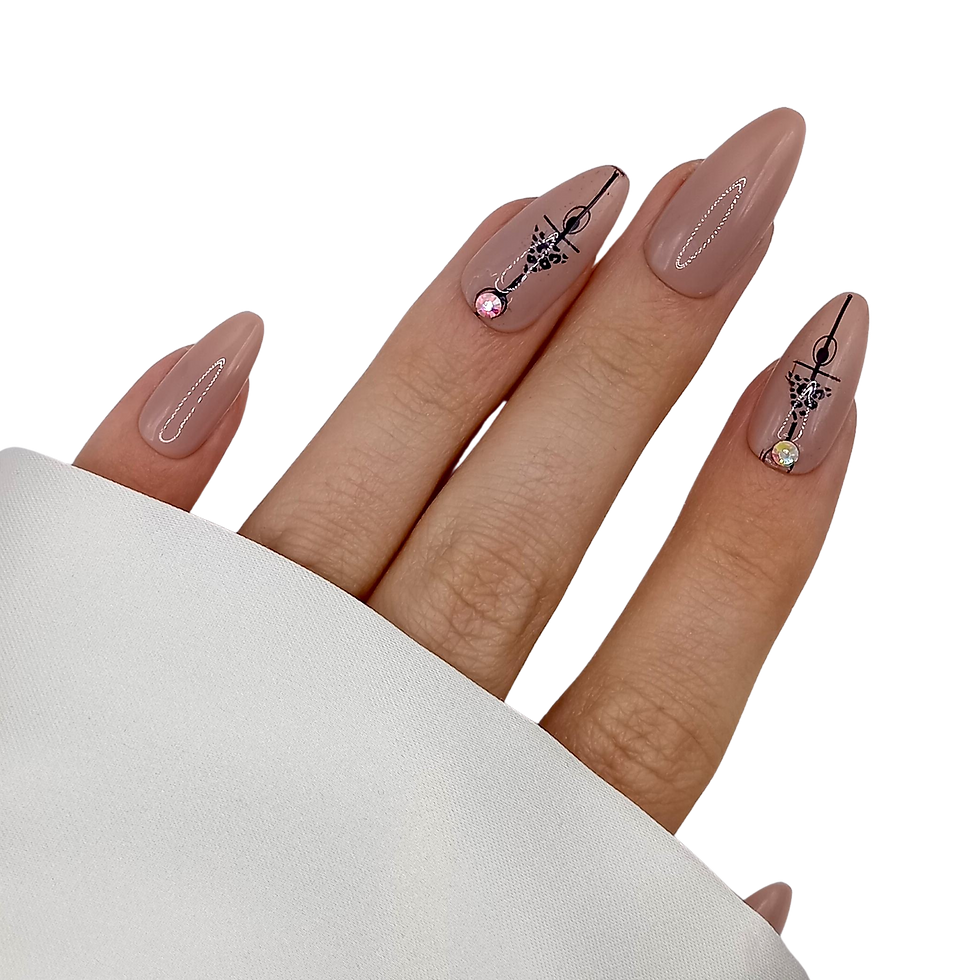 Thumbnail: B- 222 - Lang Stiletto - Nude met accent - Basics