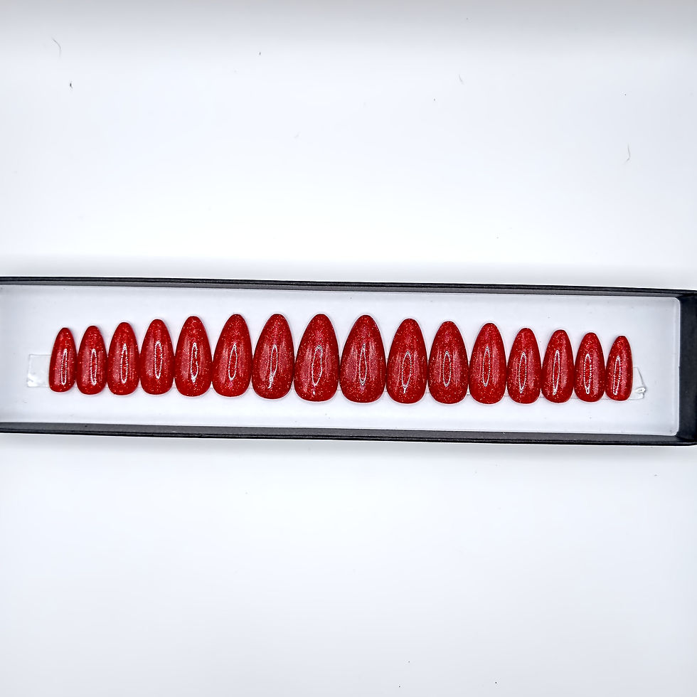 Thumbnail: No. 19 Red Light - Lang Stiletto - Rood Glitter