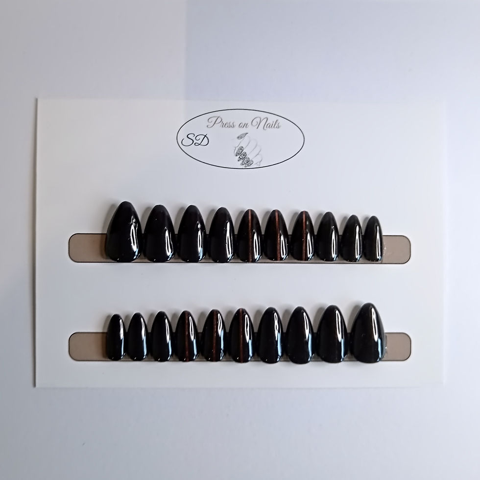 Thumbnail: B-217 - S Stiletto - Zwart met rose gold streepje - Basics