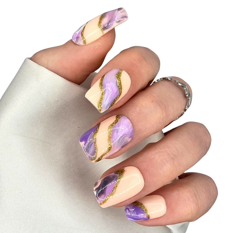 No. 22 Waves - Medium Recht - Nude met paarse marble