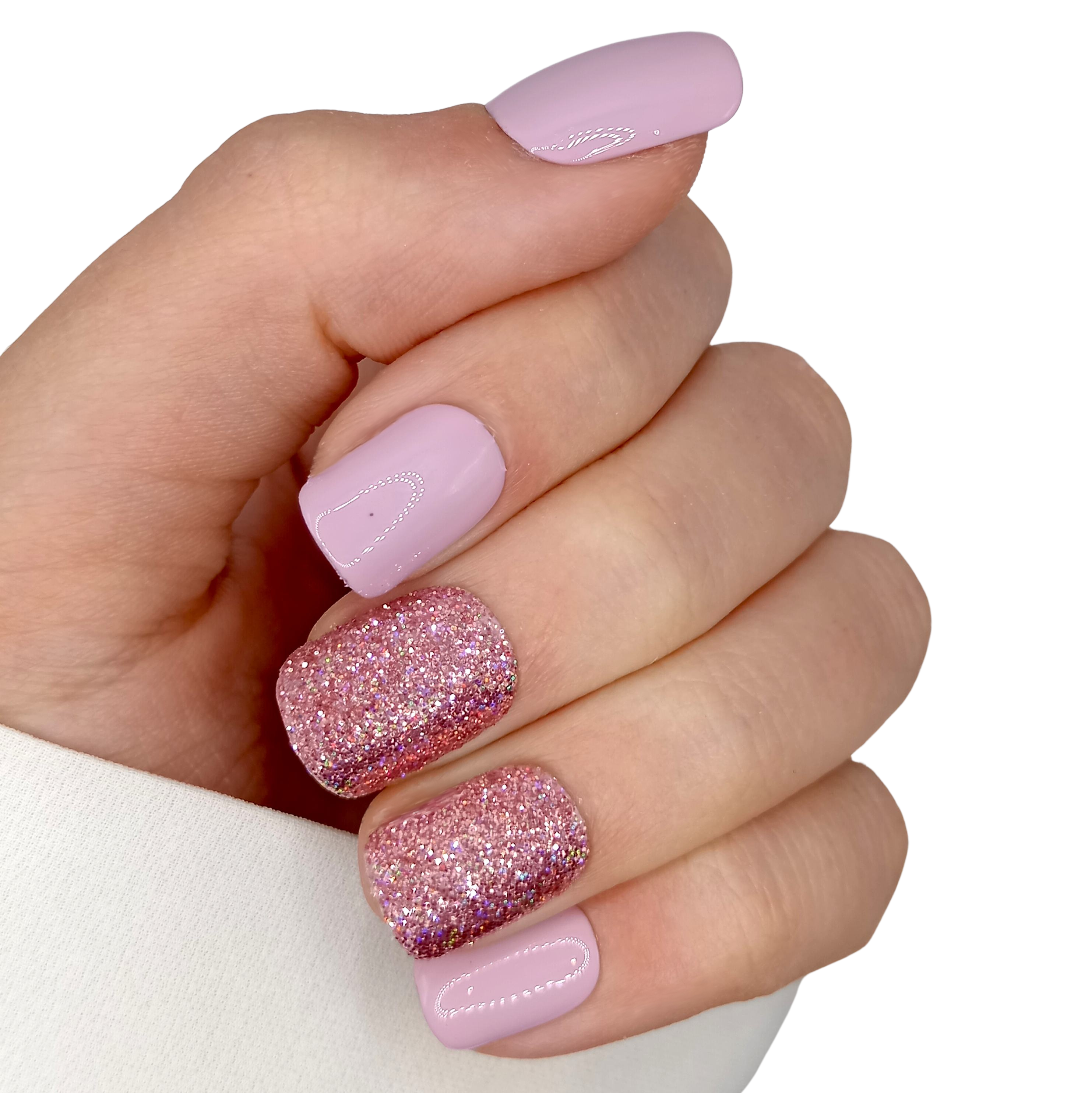 B-3 - Kort Recht - Nude Roze met glitter sugar - Basics