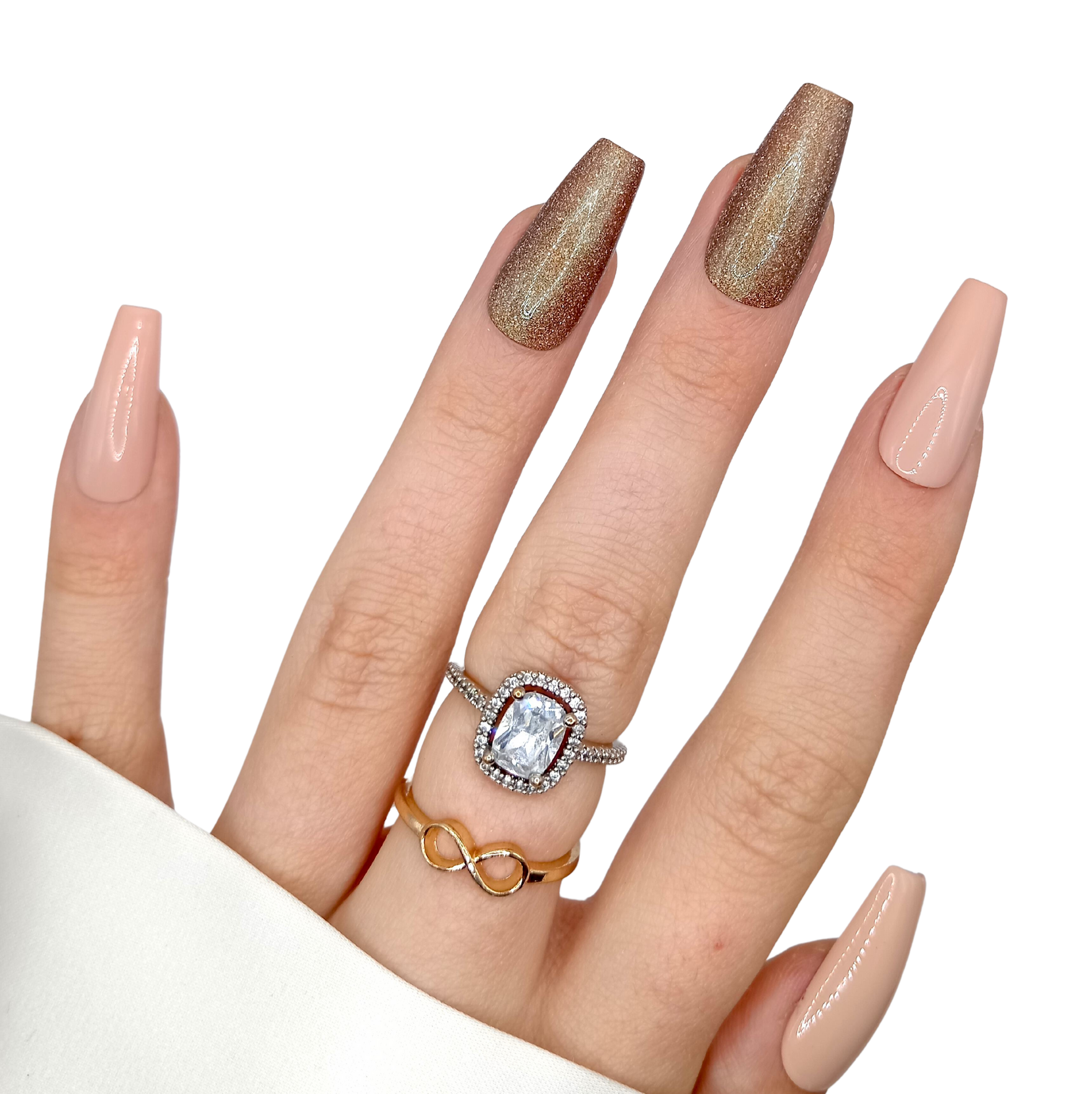 B-207 - Lang Coffin - Nude en Goud - Basics