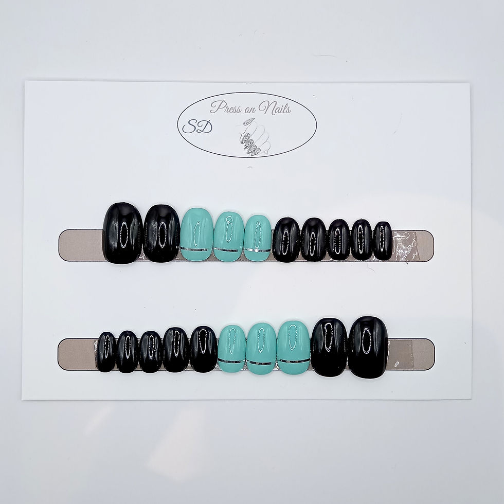 Thumbnail: B-50- Korter Rond - Zwart Blauw Stripe - Basics